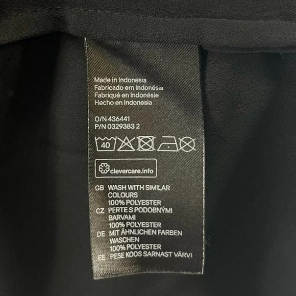 H&M Dress Size 4 Chiffon Shift Tank Asymmetrical Sleeveless Back Keyhole Black - Picture 9 of 12